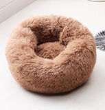 Round Plush Cat Bed House Soft Long Plush
