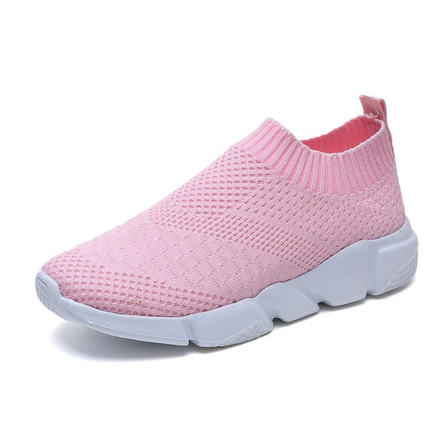 spring summer slip on platform knitting flats soft walking shoes woman