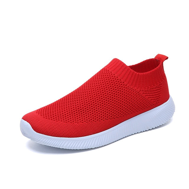 spring summer slip on platform knitting flats soft walking shoes woman