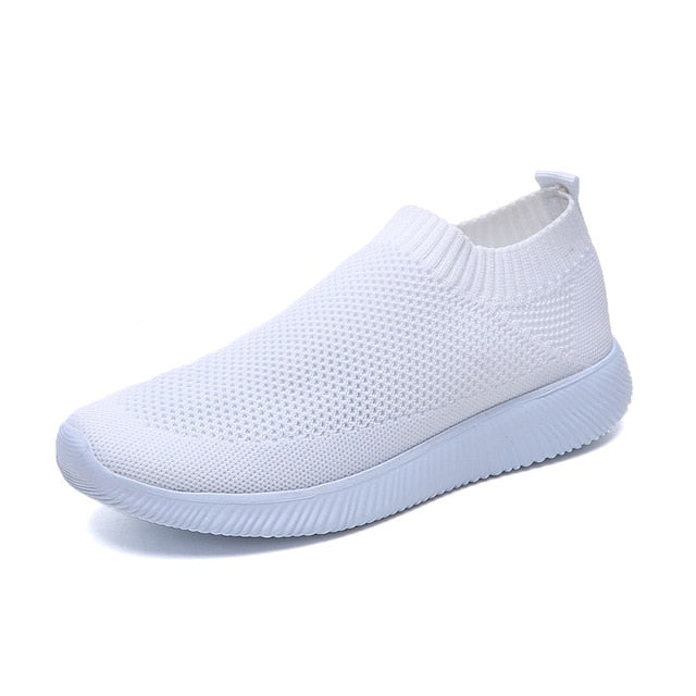 spring summer slip on platform knitting flats soft walking shoes woman