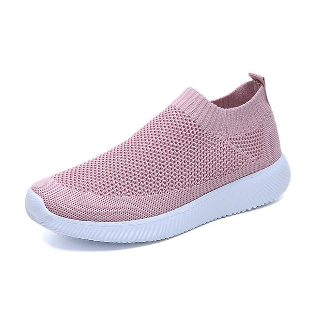 spring summer slip on platform knitting flats soft walking shoes woman