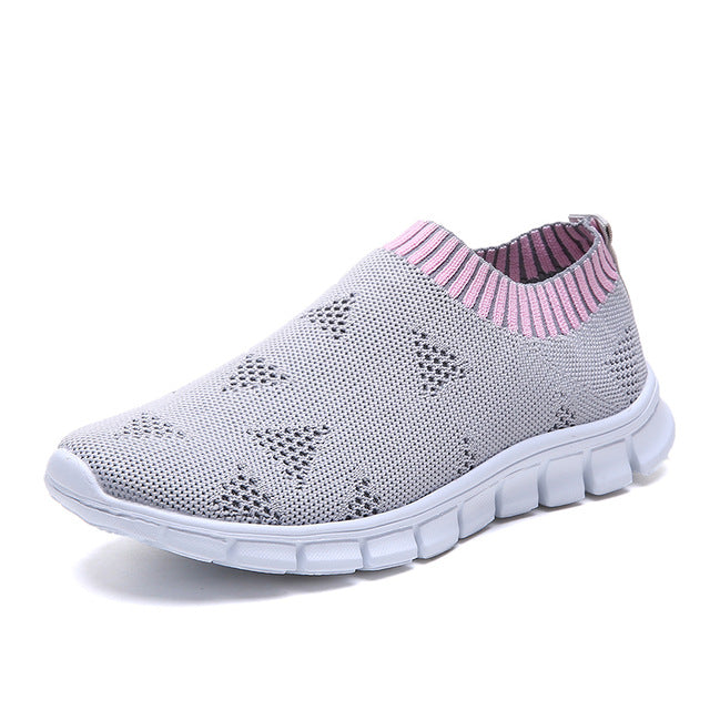 spring summer slip on platform knitting flats soft walking shoes woman