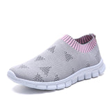 spring summer slip on platform knitting flats soft walking shoes woman