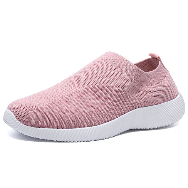 spring summer slip on platform knitting flats soft walking shoes woman