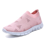 spring summer slip on platform knitting flats soft walking shoes woman