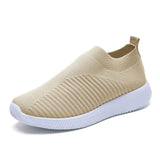 spring summer slip on platform knitting flats soft walking shoes woman