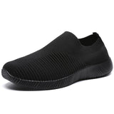 spring summer slip on platform knitting flats soft walking shoes woman