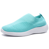 spring summer slip on platform knitting flats soft walking shoes woman