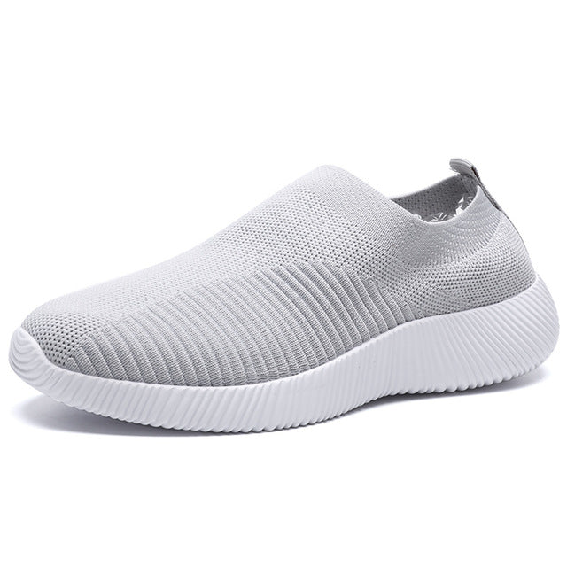 spring summer slip on platform knitting flats soft walking shoes woman