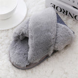 Women Home Slippers with Faux Fur Fashion