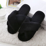 Women Home Slippers with Faux Fur Fashion