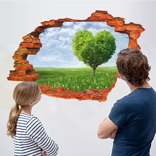 3D Broken Sunset Scenery Seascape Island wall sticker living room bedroom