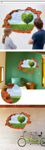 3D Broken Sunset Scenery Seascape Island wall sticker living room bedroom
