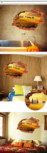 3D Broken Sunset Scenery Seascape Island wall sticker living room bedroom