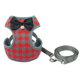 Small Dog Harness and Leash Set Pet Cat Vest Harness With Bowknot Mesh