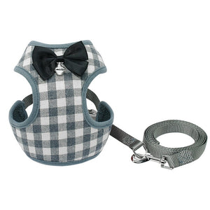 Small Dog Harness and Leash Set Pet Cat Vest Harness With Bowknot Mesh