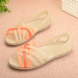 Women Jelly Shoes Rianbow Summer Sandals Female Flat Shoe