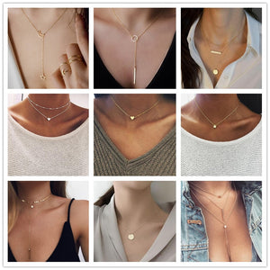 Heart Necklace for Women SHORT Chain Heart star