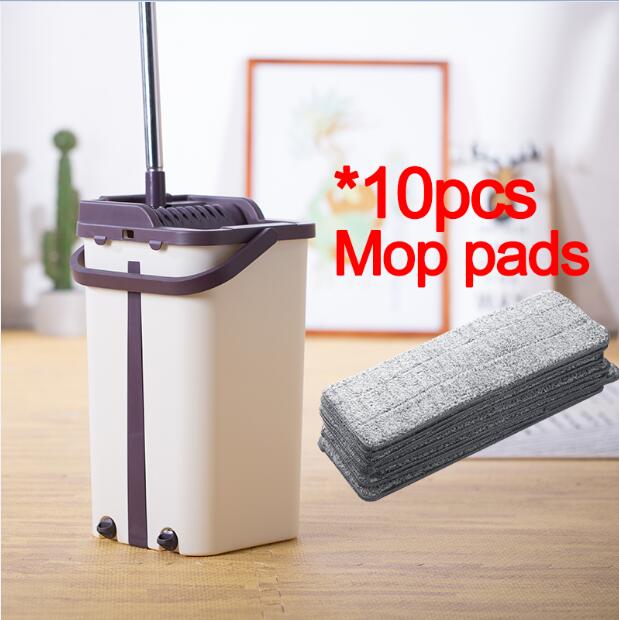 Flat Squeeze Mop and Bucket Hand Free Wringing Floor Cleaning Mop