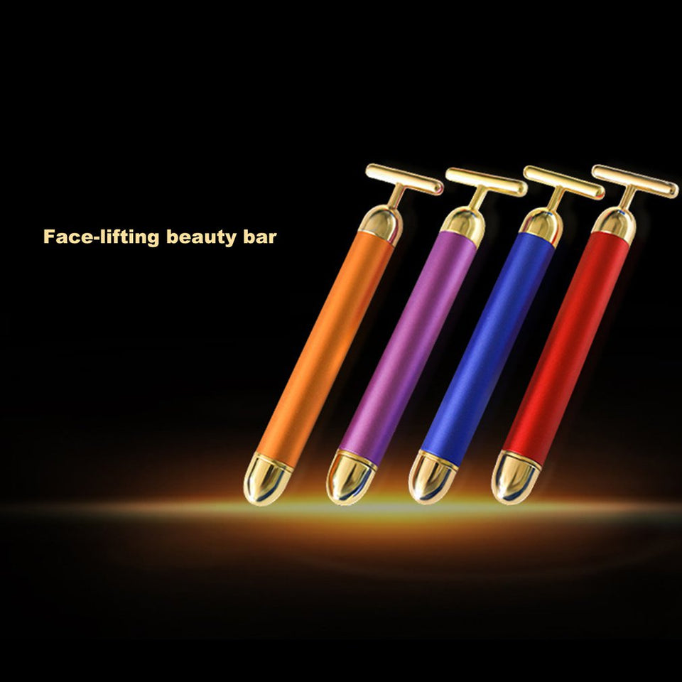 Slimming Face rolle Gold Vibration Facial Beauty Roller Massager