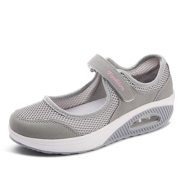 Summer Fashion Women Flat Platform Shoes Woman Breathable Mesh Casual Shoes