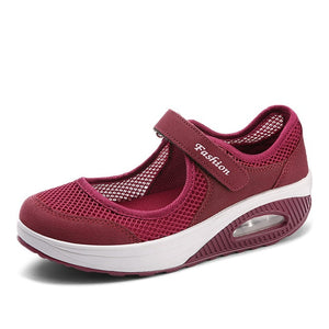 Summer Fashion Women Flat Platform Shoes Woman Breathable Mesh Casual Shoes