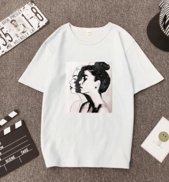 New Fashion T shirt Woman Spring Summer Girls Print Short Sleeve