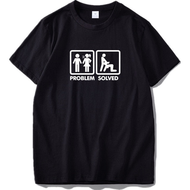 Problem Solved T Shirt Humor Spoof Inspired Design