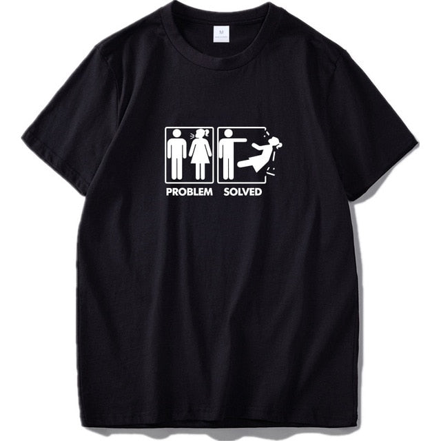Problem Solved T Shirt Humor Spoof Inspired Design