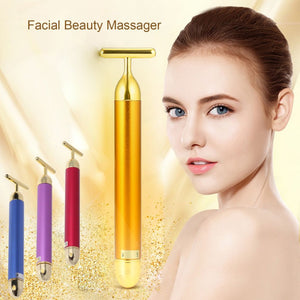 Slimming Face rolle Gold Vibration Facial Beauty Roller Massager