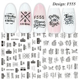 Nail Slider Black Russia Letter Sticker