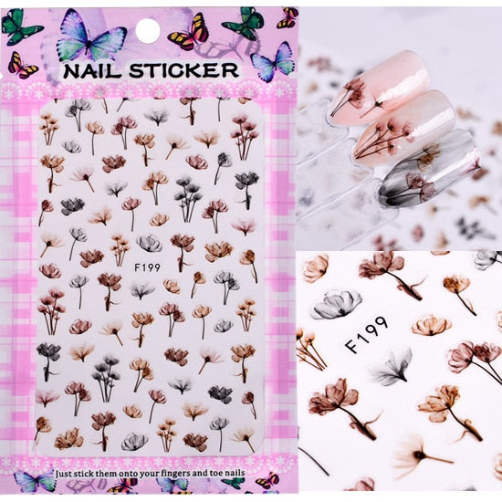 Nail Slider Black Russia Letter Sticker