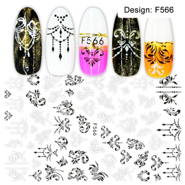 Nail Slider Black Russia Letter Sticker