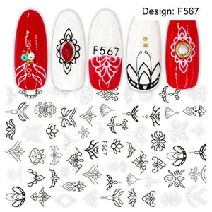 Nail Slider Black Russia Letter Sticker