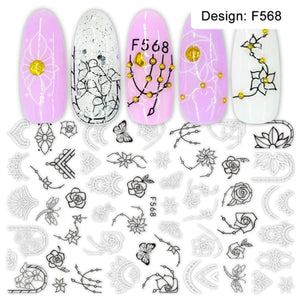 Nail Slider Black Russia Letter Sticker