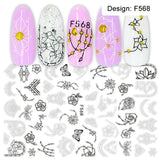 Nail Slider Black Russia Letter Sticker