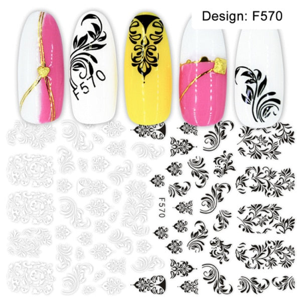 Nail Slider Black Russia Letter Sticker
