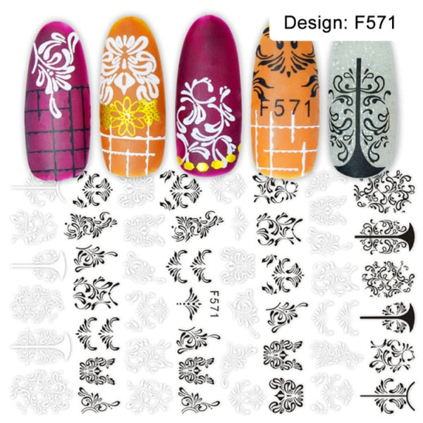 Nail Slider Black Russia Letter Sticker