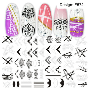 Nail Slider Black Russia Letter Sticker