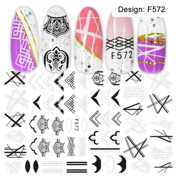 Nail Slider Black Russia Letter Sticker