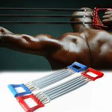 Chest expander exerciser, adjustable hand finder gripper