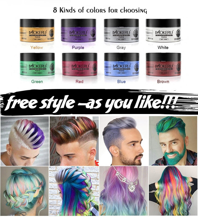 DIY Hair Wax Color Cream Temporary Hair Dye